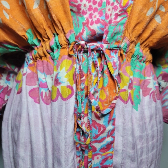 Anthropologie × Conditions Apply Floral Print Cinch Tie Waist Kimono Duster Top - Picture 11 of 16
